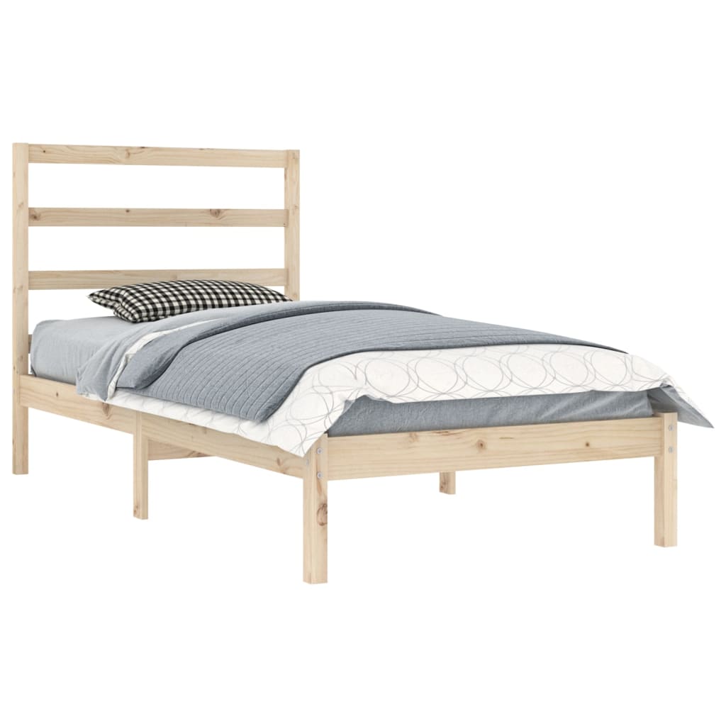 Cadre de lit Bois de pin massif 90x200 cm Lits & cadres de lit vidaXL   