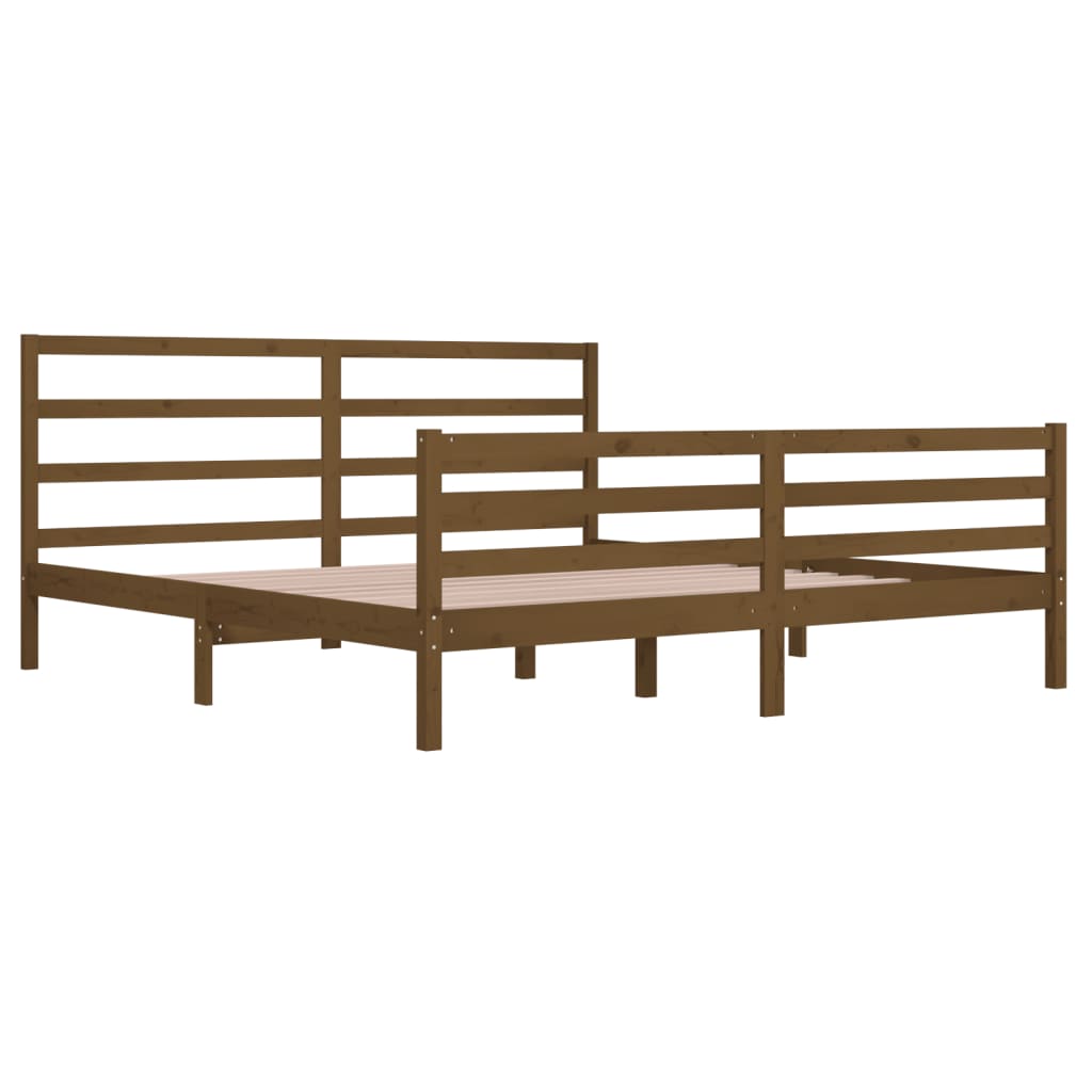 Cadre de lit Marron miel Bois de pin massif 200x200 cm Lits & cadres de lit vidaXL   