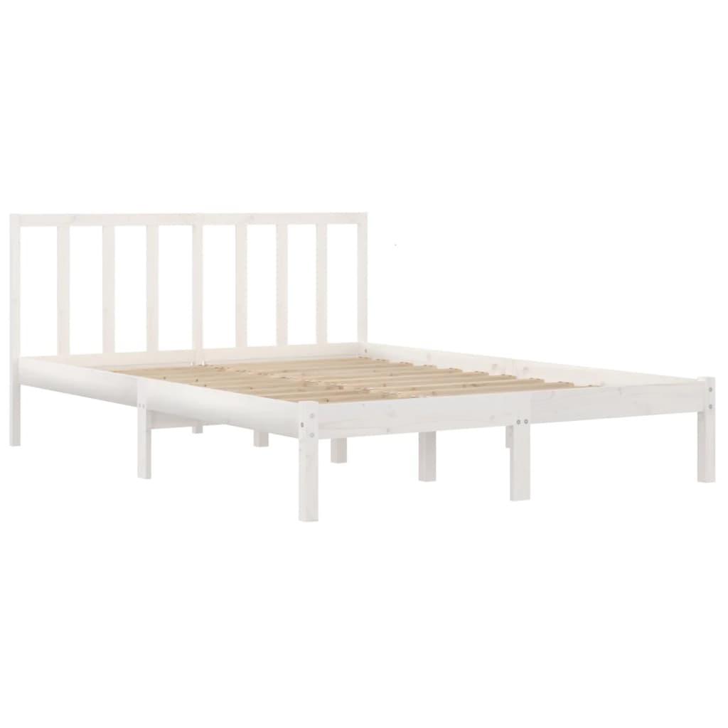 Cadre de lit Blanc Bois de pin massif 120x200 cm Lits & cadres de lit vidaXL   