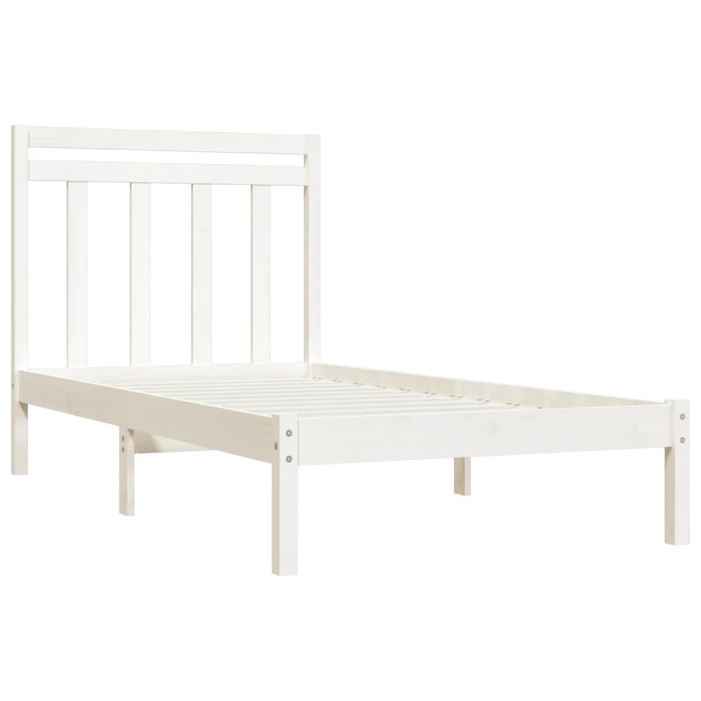 Cadre de lit Blanc Bois massif 100x200 cm Lits & cadres de lit vidaXL   