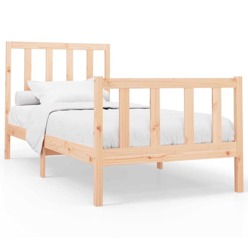 Cadre de lit Bois de pin massif 90x200 cm Lits & cadres de lit vidaXL   