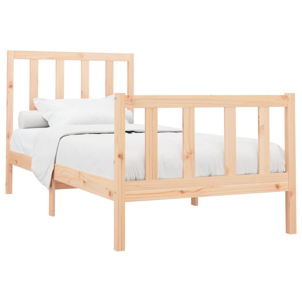 Cadre de lit Bois de pin massif 90x200 cm Lits & cadres de lit vidaXL   