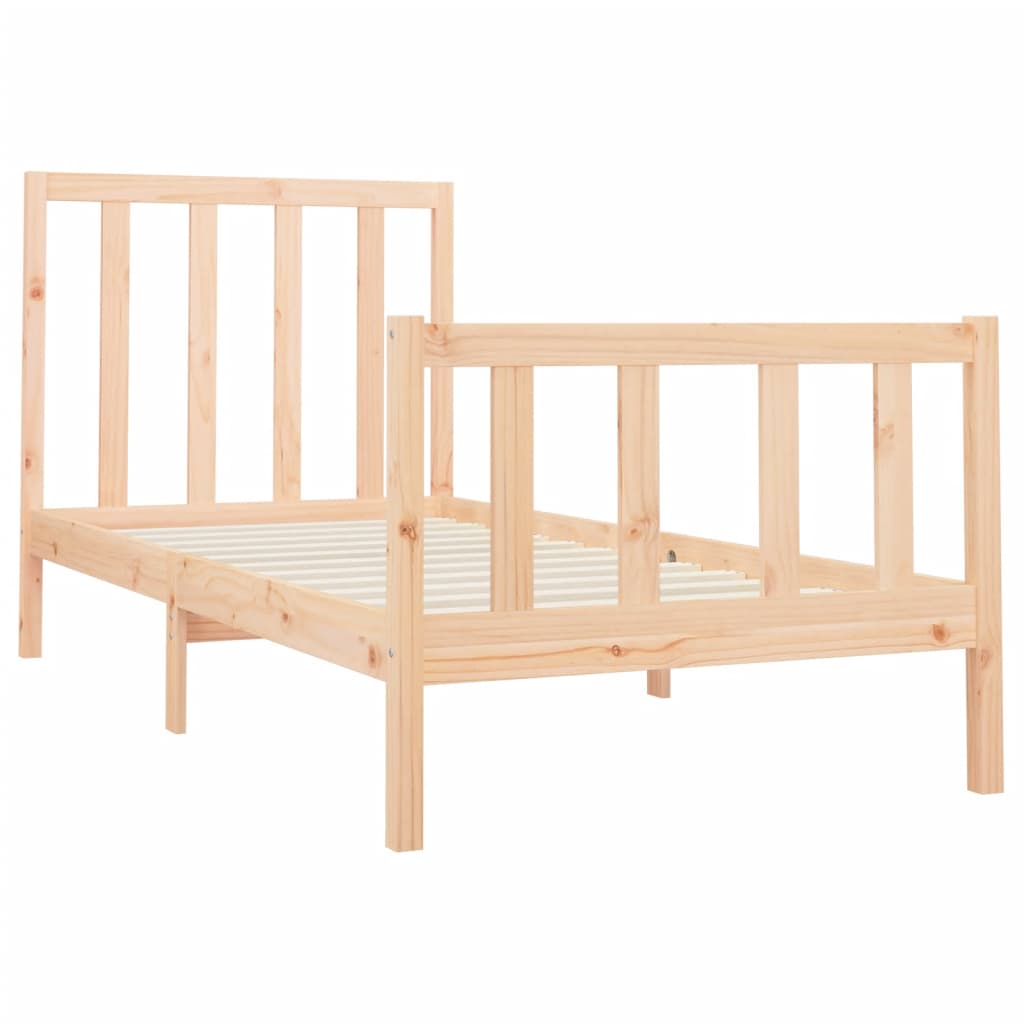 Cadre de lit Bois de pin massif 90x200 cm Lits & cadres de lit vidaXL   