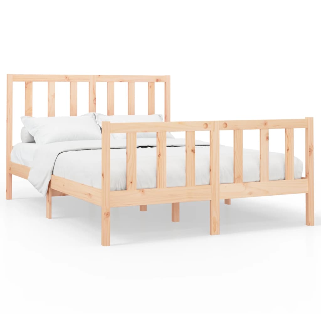 Cadre de lit Bois de pin massif 120x200 cm Lits & cadres de lit vidaXL   