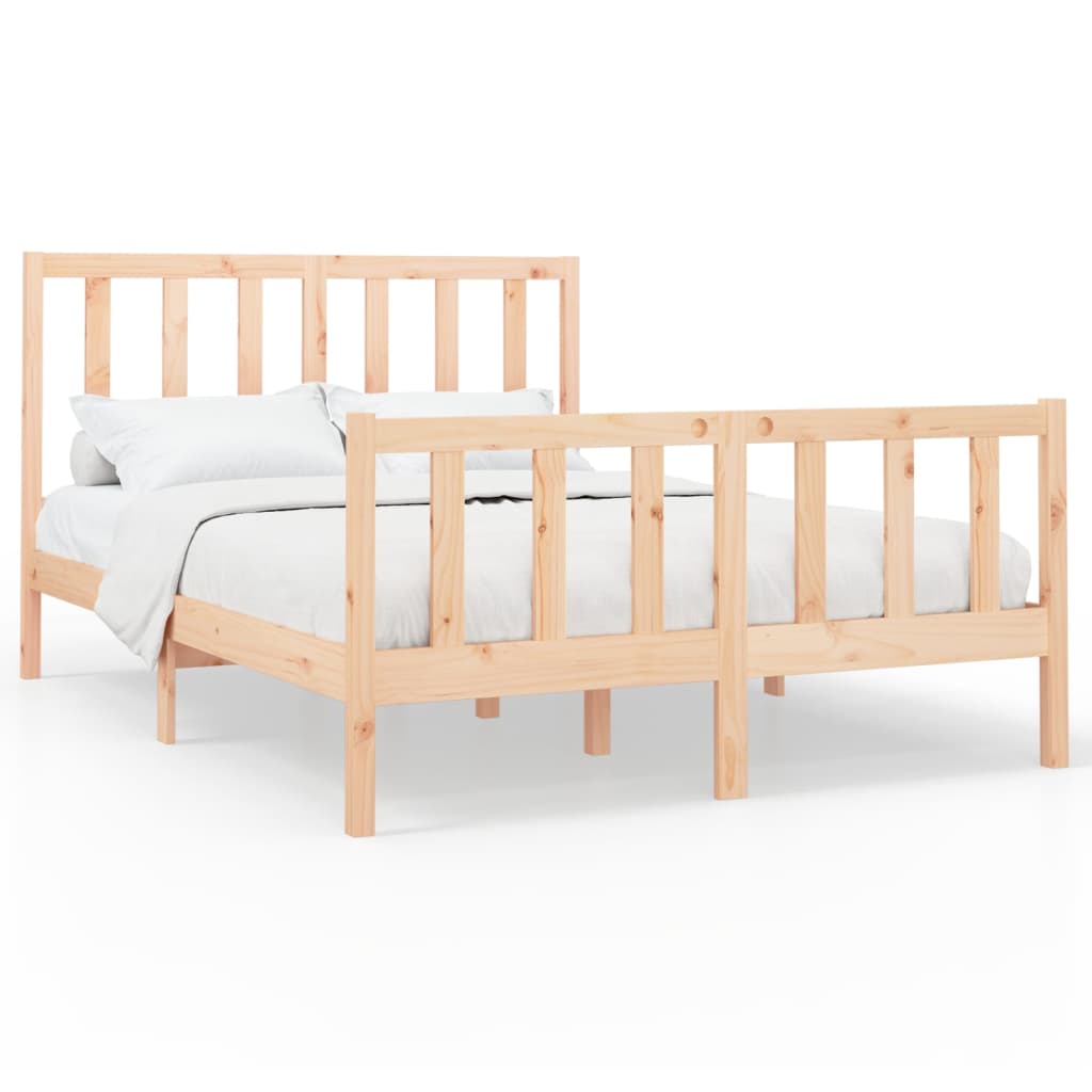 Cadre de lit Bois de pin massif 140x200 cm Lits & cadres de lit vidaXL   