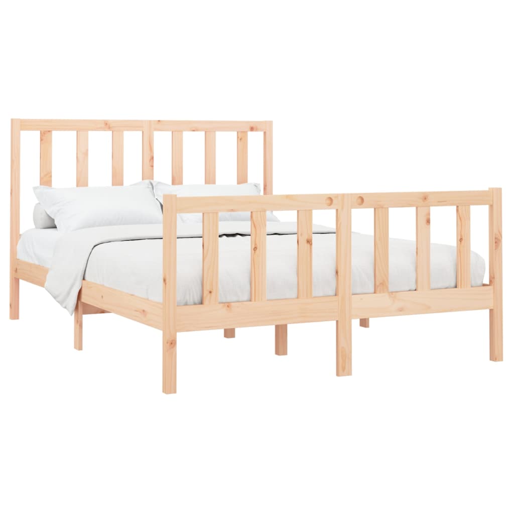 Cadre de lit Bois de pin massif 140x200 cm Lits & cadres de lit vidaXL   