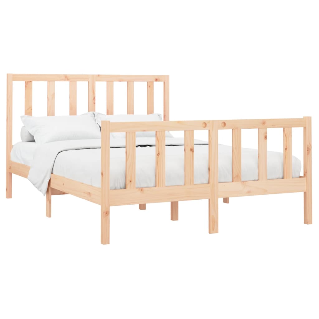 Cadre de lit Bois de pin massif 160x200 cm Lits & cadres de lit vidaXL   
