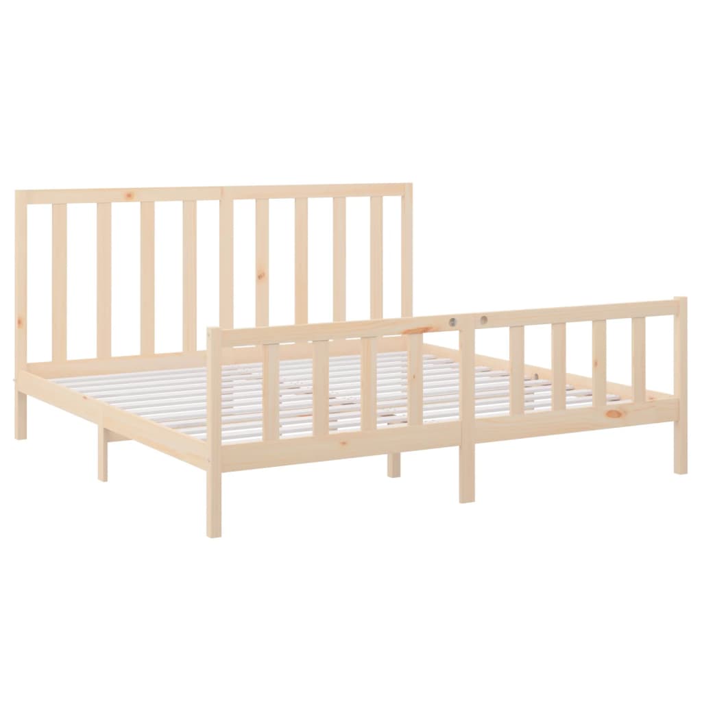 Cadre de lit Bois de pin massif 200x200 cm Lits & cadres de lit vidaXL   