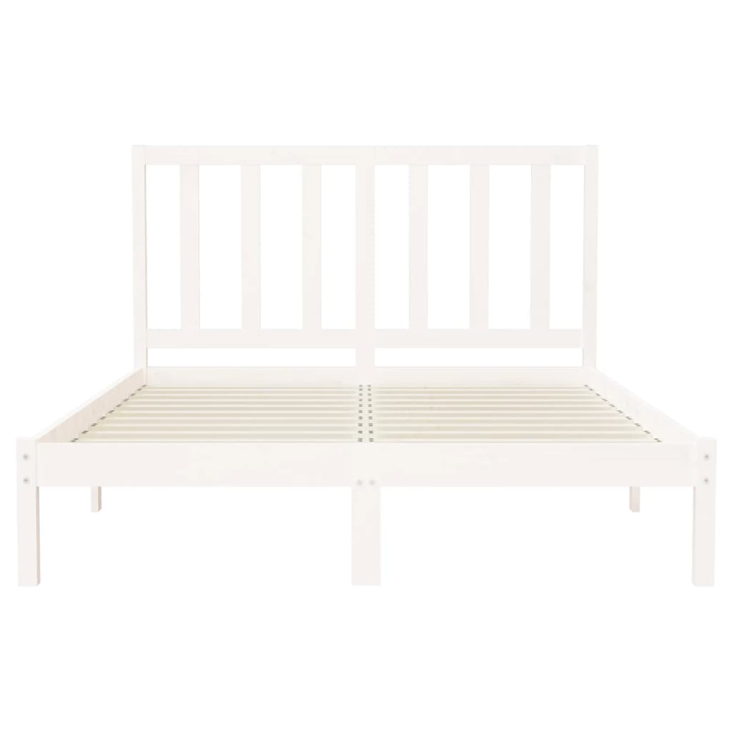 Cadre de lit Blanc Bois massif 120x200 cm Lits & cadres de lit vidaXL   