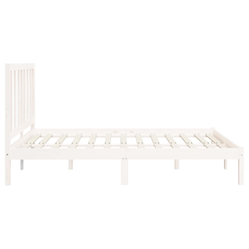 Cadre de lit Blanc Bois massif 120x200 cm Lits & cadres de lit vidaXL   