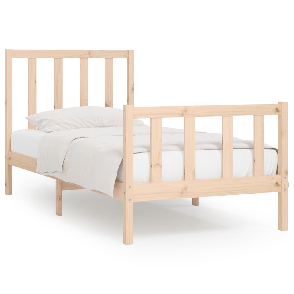 Cadre de lit Bois solide 90x200 cm Lits & cadres de lit vidaXL   