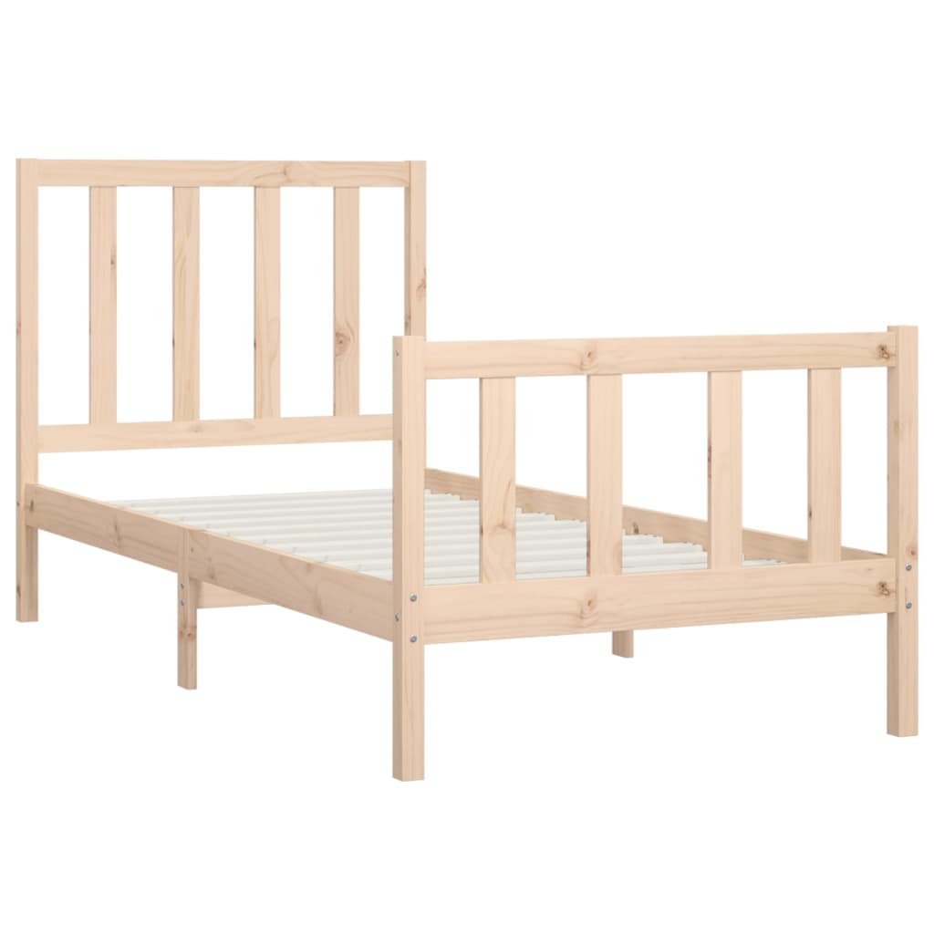 Cadre de lit Bois solide 90x200 cm Lits & cadres de lit vidaXL   