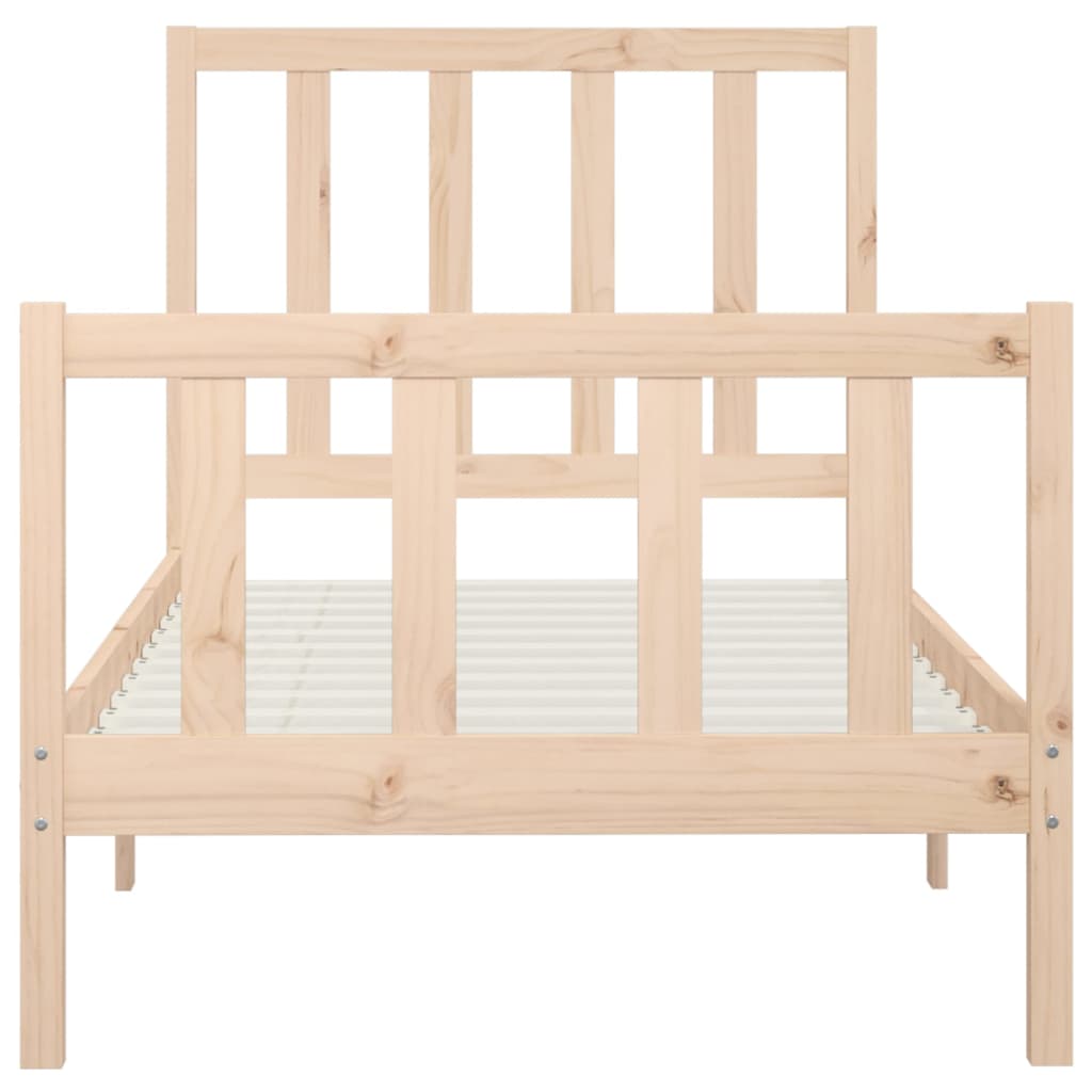 Cadre de lit Bois solide 90x200 cm Lits & cadres de lit vidaXL   