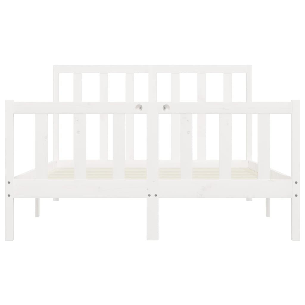 Cadre de lit Blanc Bois massif 120x200 cm Lits & cadres de lit vidaXL   