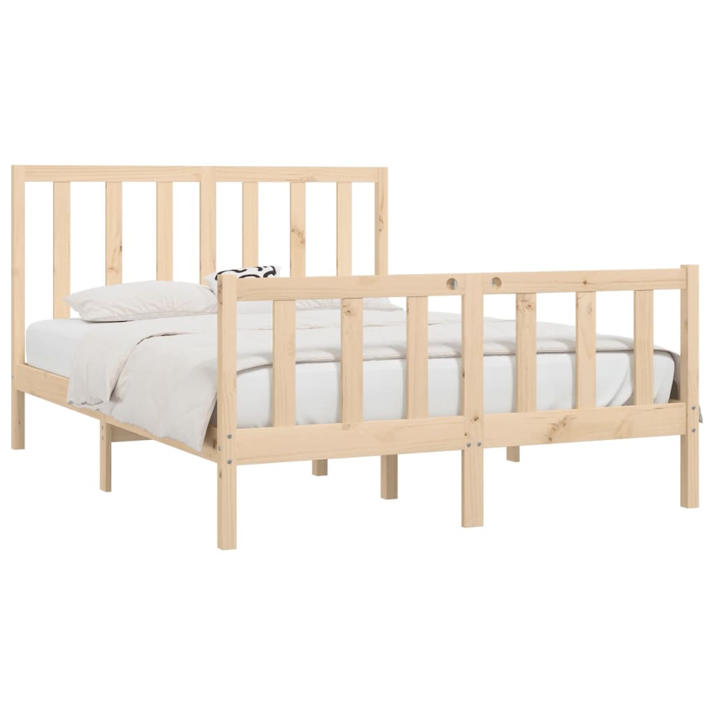 Cadre de lit Bois massif 140x200 cm Lits & cadres de lit vidaXL   