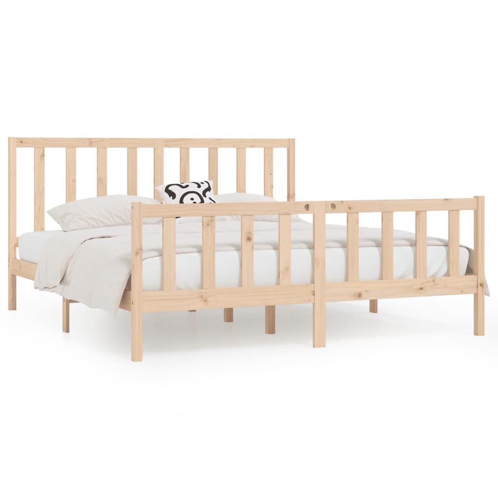 Cadre de lit Bois massif 200x200 cm Lits & cadres de lit vidaXL   