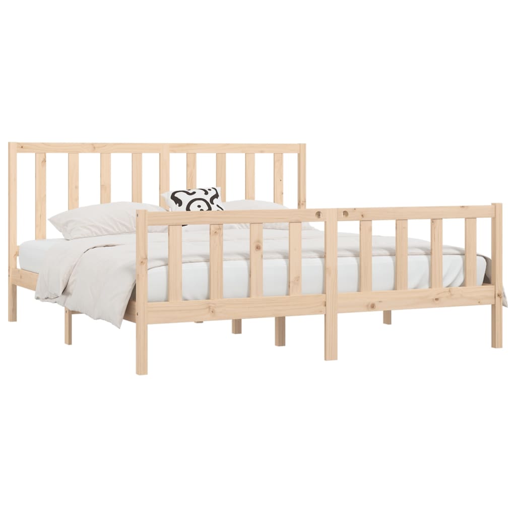 Cadre de lit Bois massif 200x200 cm Lits & cadres de lit vidaXL   