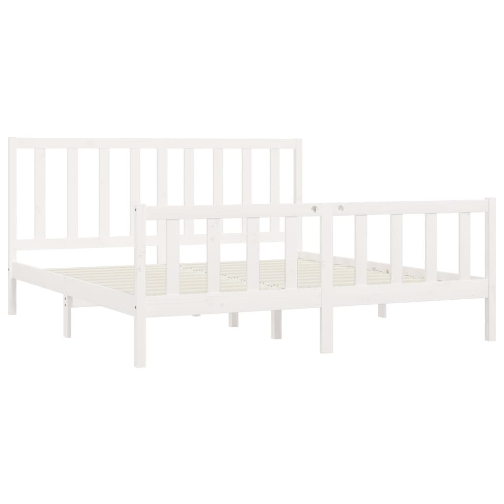 Cadre de lit Blanc Bois massif 200x200 cm Lits & cadres de lit vidaXL   