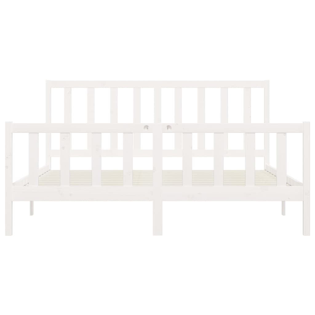 Cadre de lit Blanc Bois massif 200x200 cm Lits & cadres de lit vidaXL   