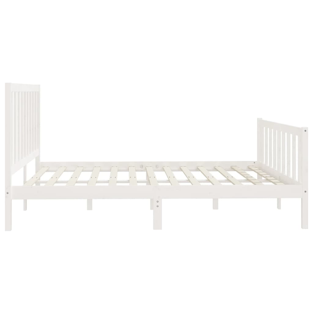 Cadre de lit Blanc Bois massif 200x200 cm Lits & cadres de lit vidaXL   