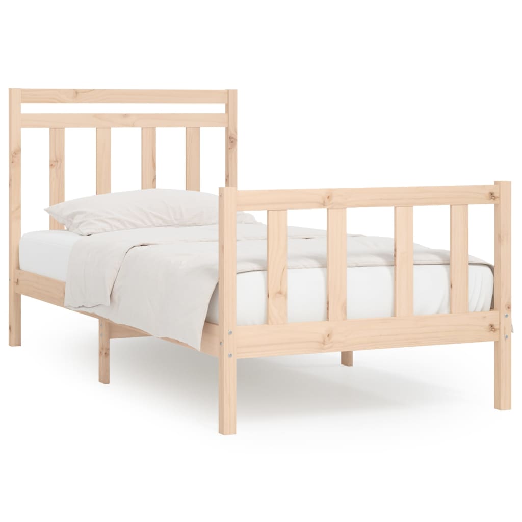 Cadre de lit Bois de pin solide 90x200 cm Lits & cadres de lit vidaXL   