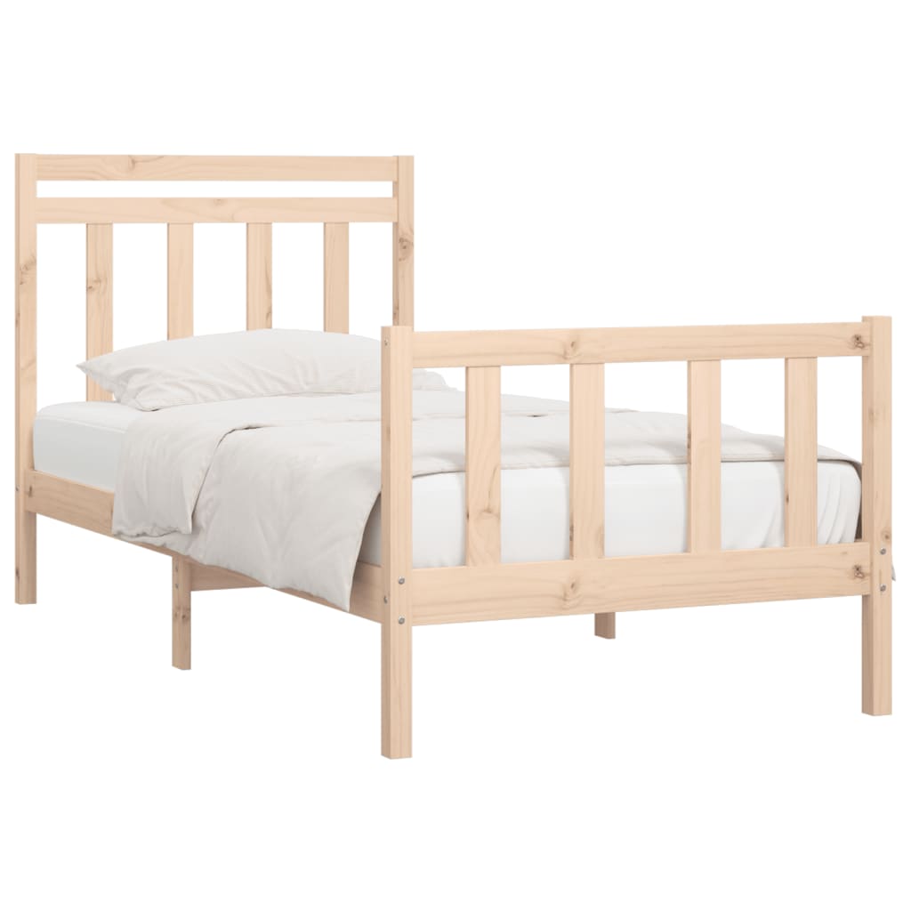 Cadre de lit Bois de pin solide 90x200 cm Lits & cadres de lit vidaXL   