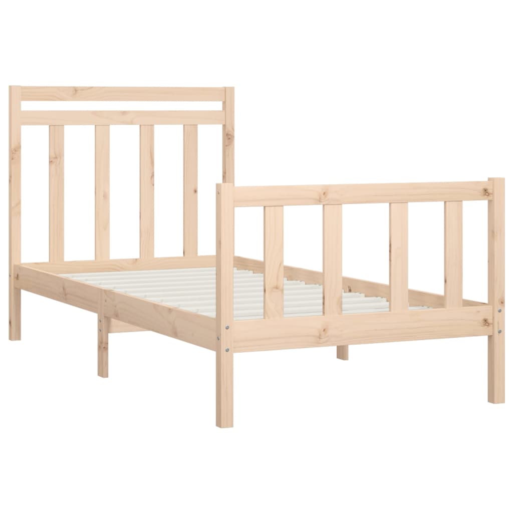 Cadre de lit Bois de pin solide 90x200 cm Lits & cadres de lit vidaXL   