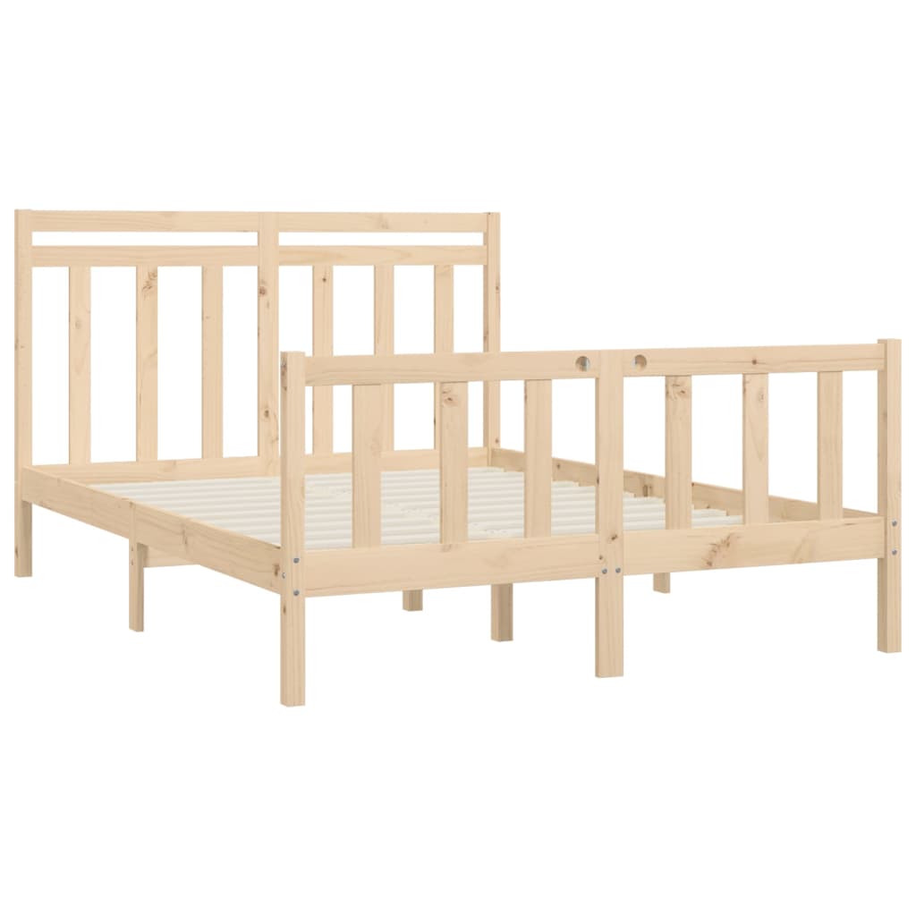 Cadre de lit Bois de pin massif 120x200 cm Lits & cadres de lit vidaXL   