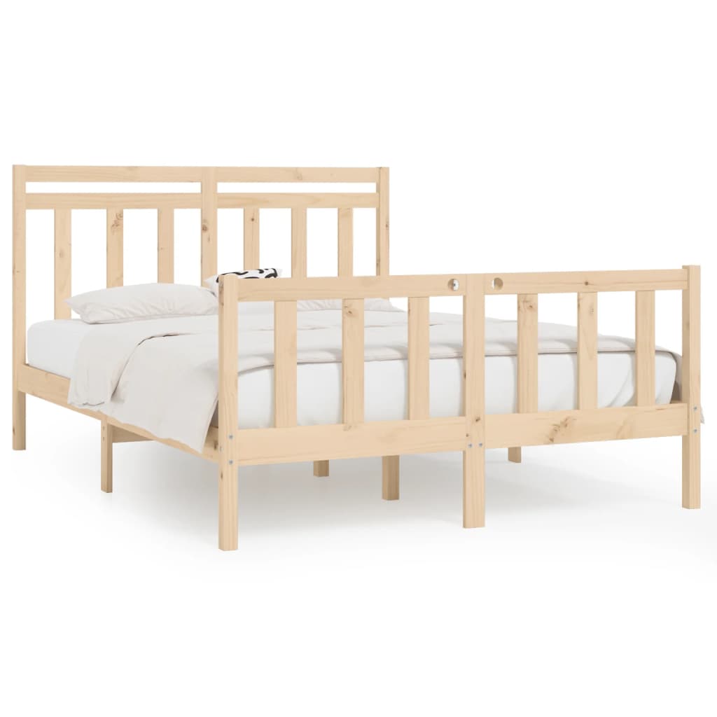 Cadre de lit Bois de pin massif 140x200 cm Lits & cadres de lit vidaXL   