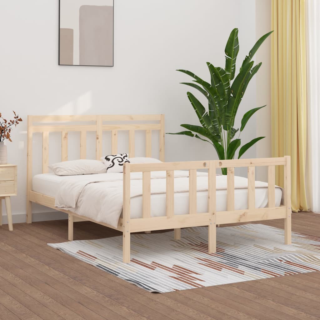 Cadre de lit Bois de pin massif 140x200 cm Lits & cadres de lit vidaXL   
