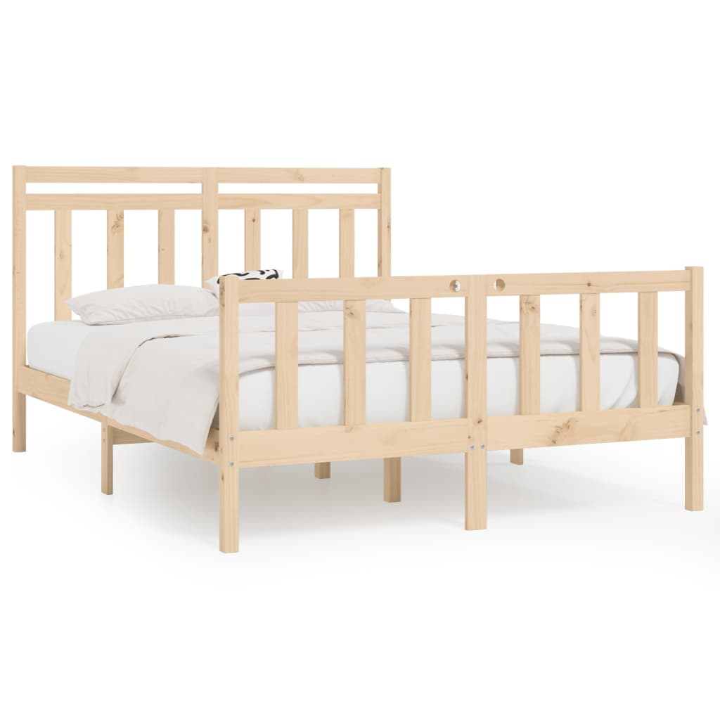 Cadre de lit Bois de pin massif 160x200 cm Lits & cadres de lit vidaXL   