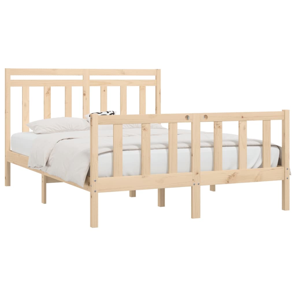 Cadre de lit Bois de pin massif 160x200 cm Lits & cadres de lit vidaXL   
