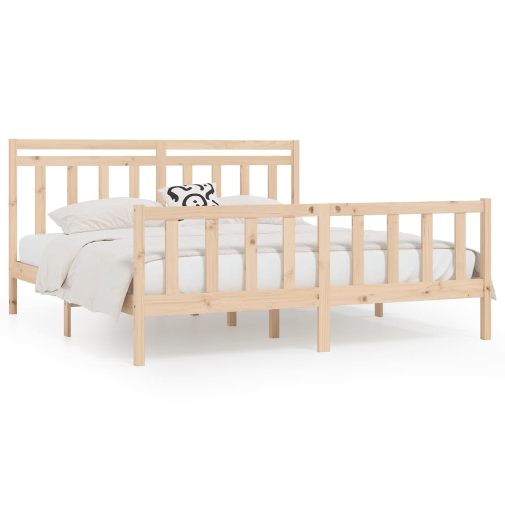 Cadre de lit Bois de pin massif 200x200 cm Lits & cadres de lit vidaXL   