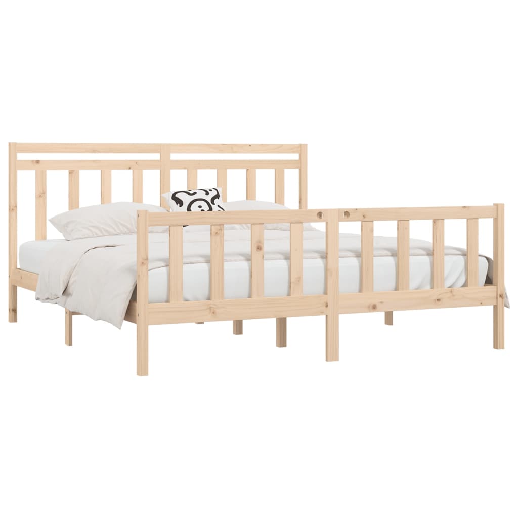 Cadre de lit Bois de pin massif 200x200 cm Lits & cadres de lit vidaXL   