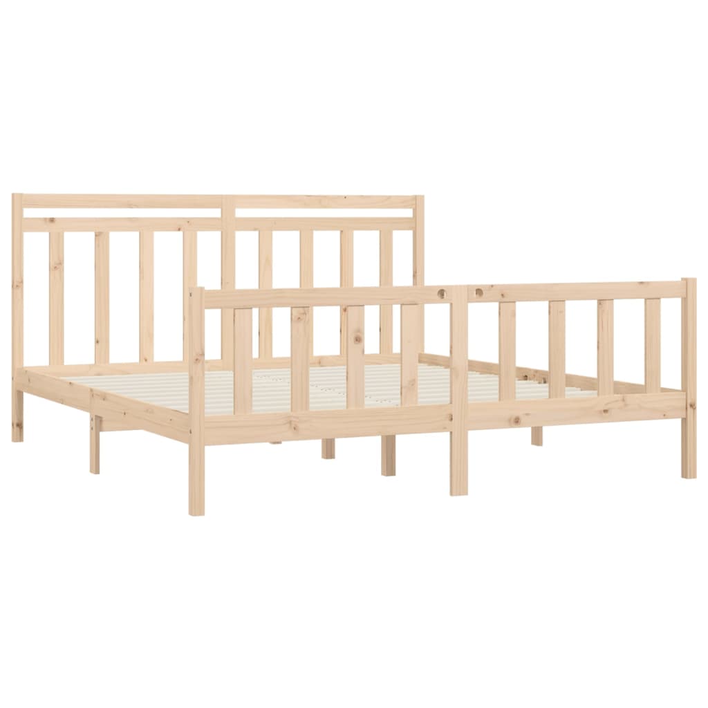 Cadre de lit Bois de pin massif 200x200 cm Lits & cadres de lit vidaXL   