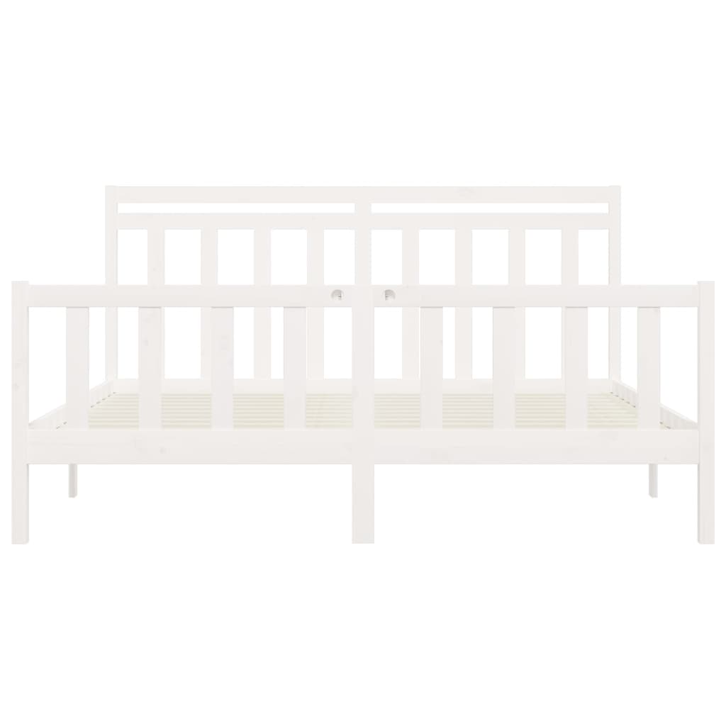 Cadre de lit Blanc Bois de pin massif 200x200 cm Lits & cadres de lit vidaXL   