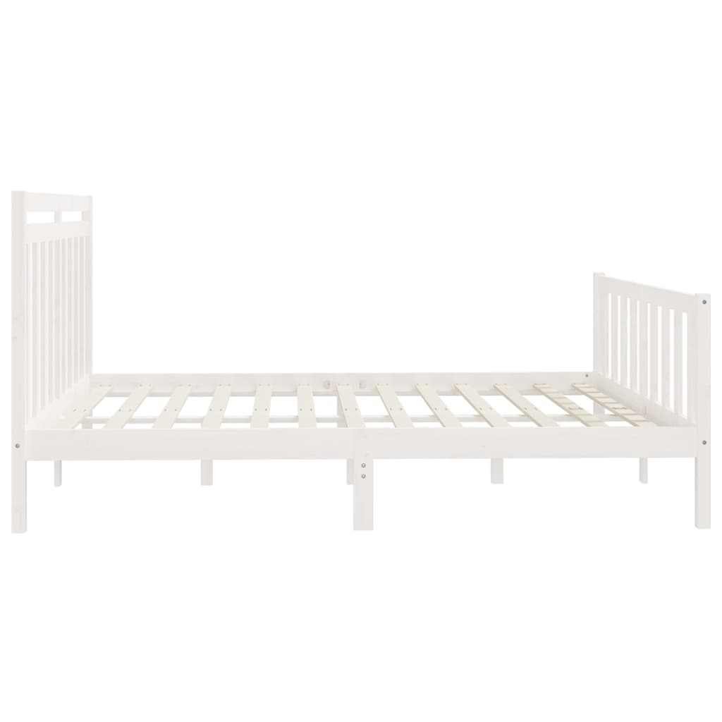 Cadre de lit Blanc Bois de pin massif 200x200 cm Lits & cadres de lit vidaXL   