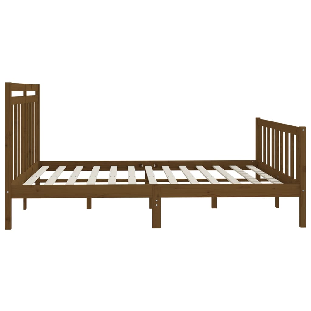 Cadre de lit Marron miel Bois de pin massif 200x200 cm Lits & cadres de lit vidaXL   