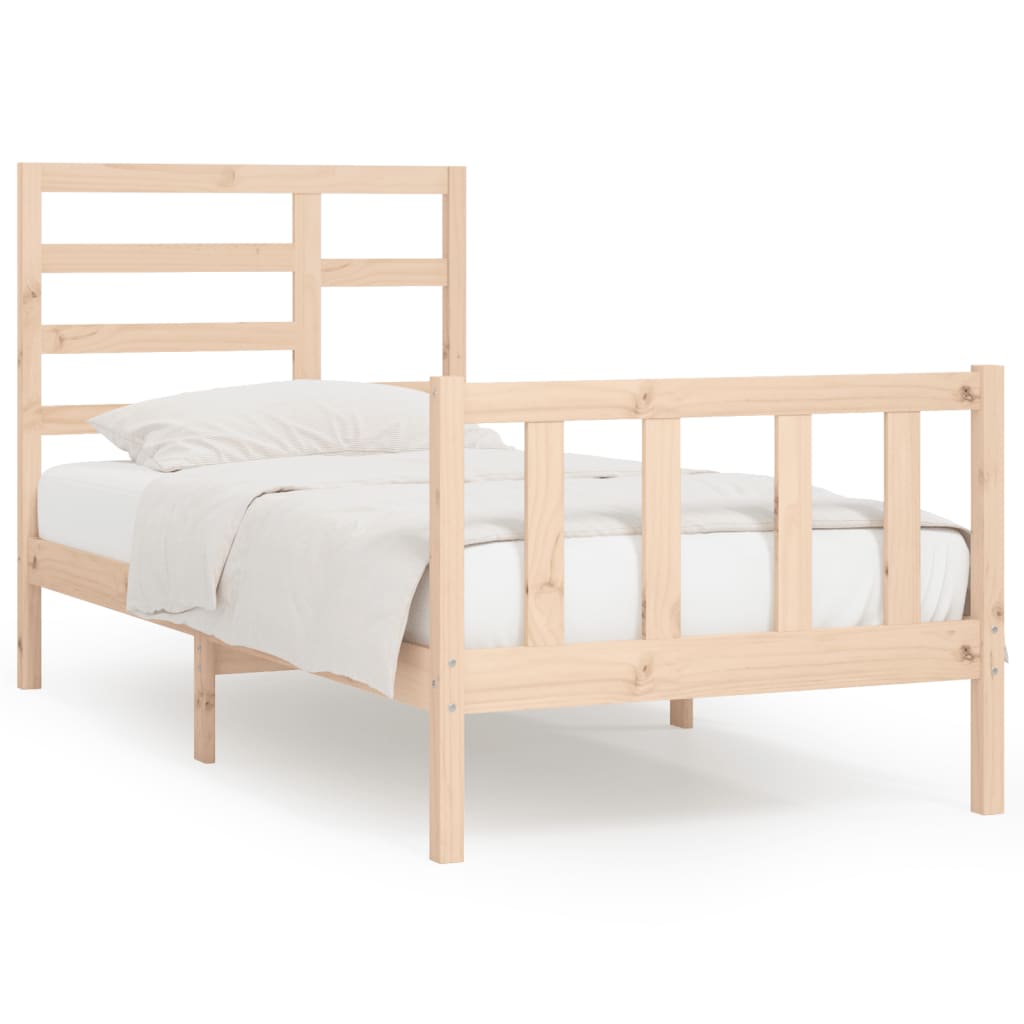 Cadre de lit Bois de pin solide 90x200 cm Lits & cadres de lit vidaXL   