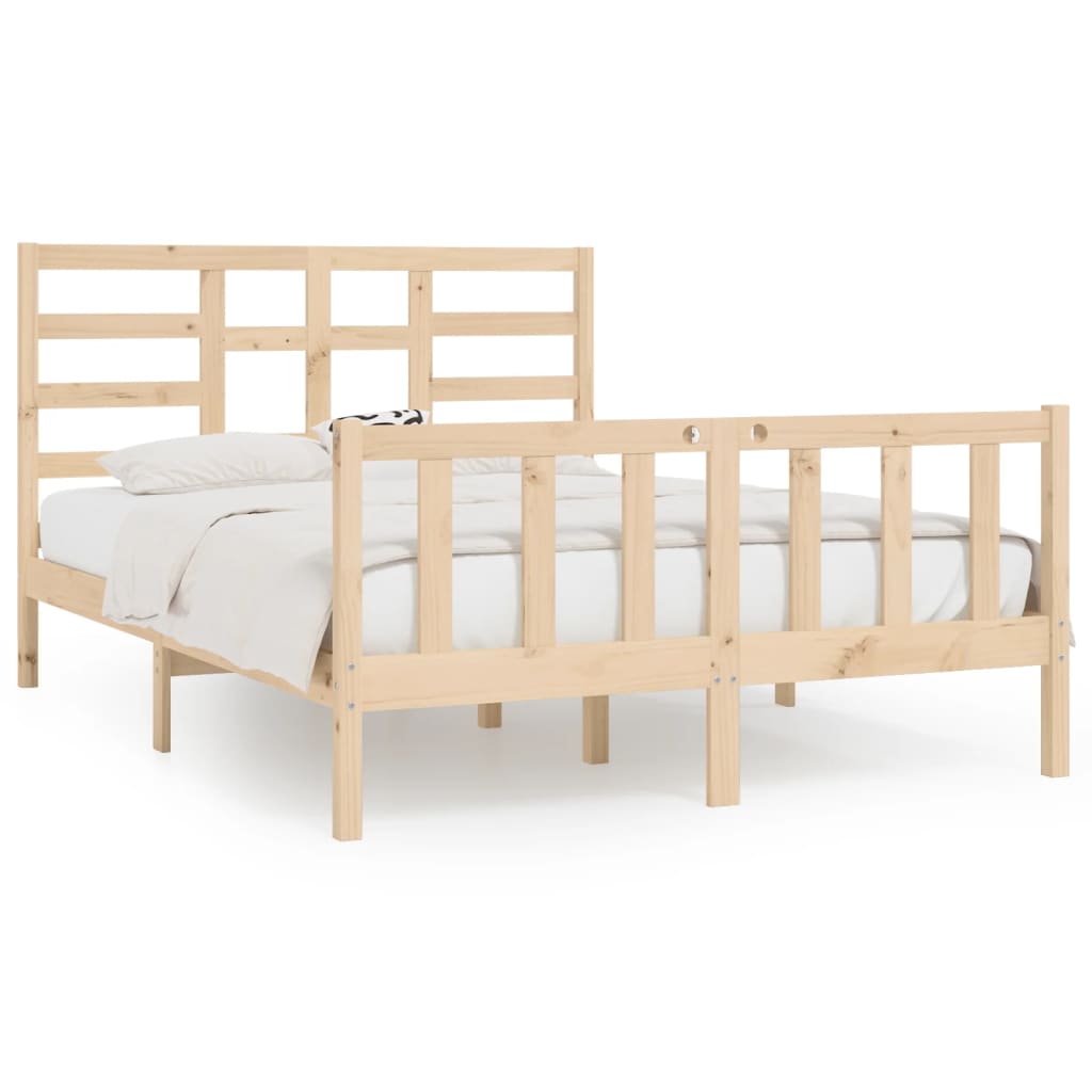 Cadre de lit Bois de pin massif 120x200 cm Lits & cadres de lit vidaXL   