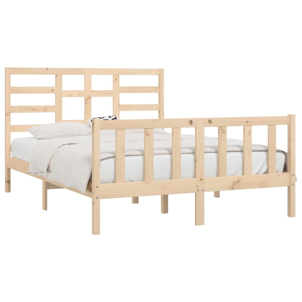 Cadre de lit Bois de pin massif 120x200 cm Lits & cadres de lit vidaXL   