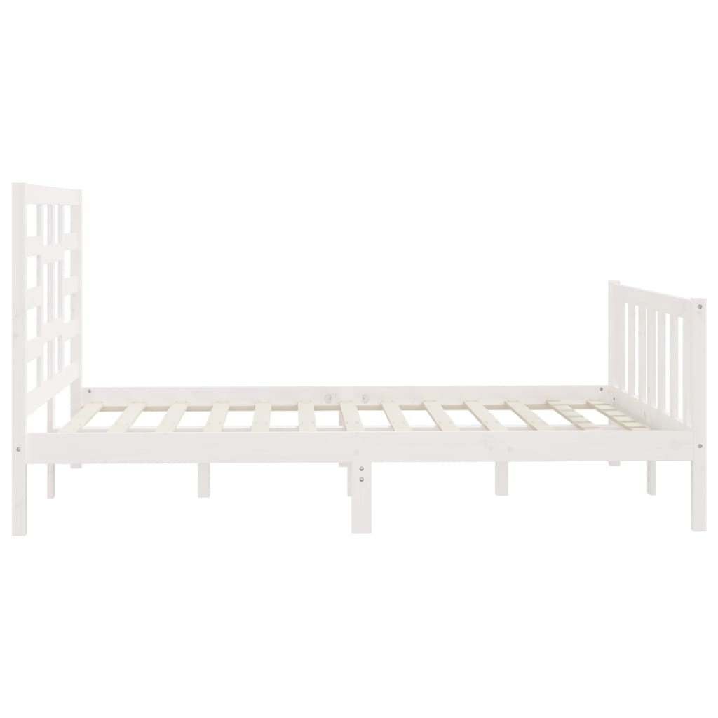 Cadre de lit Blanc Bois de pin massif 140x200 cm Lits & cadres de lit vidaXL   
