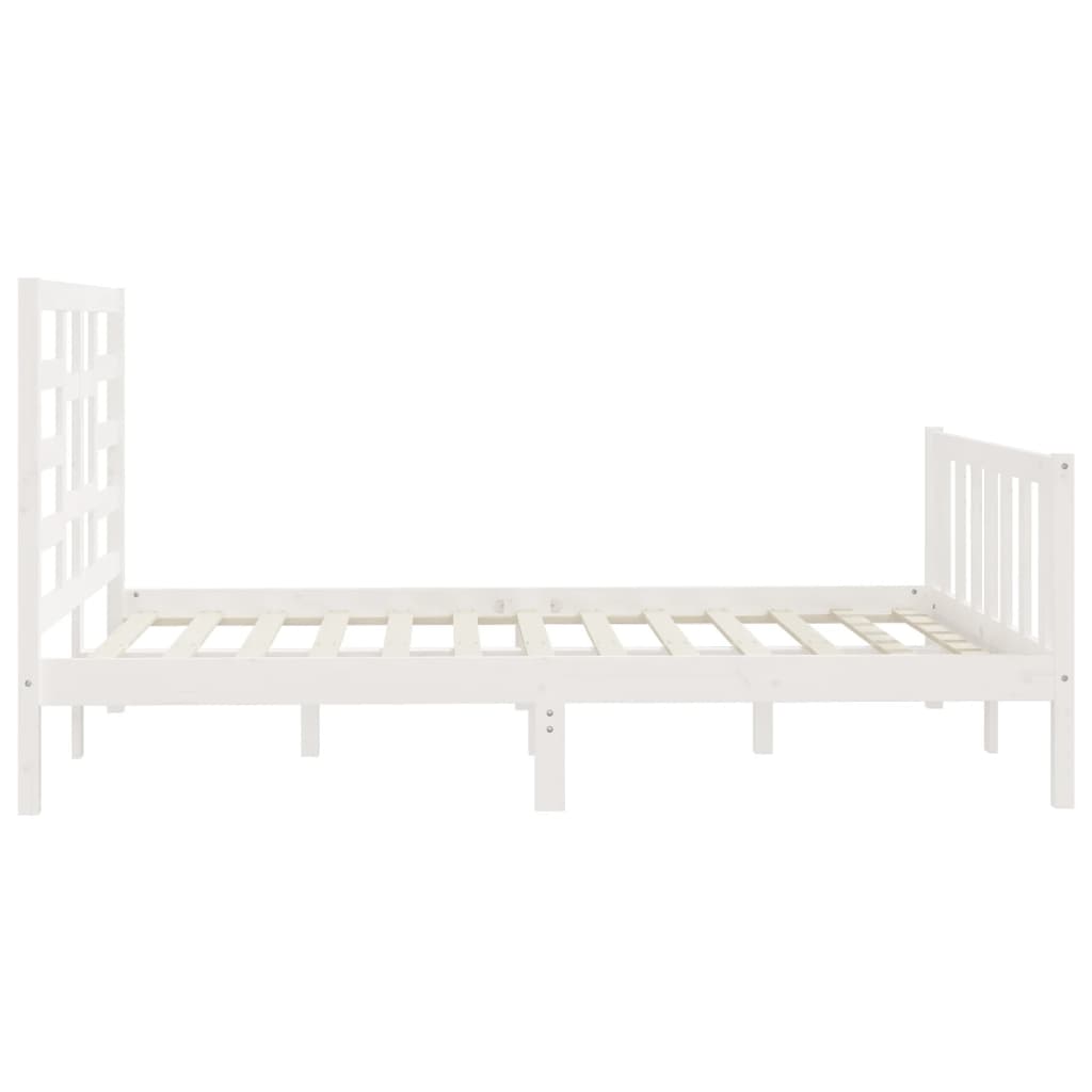 Cadre de lit Blanc Bois de pin massif 160x200 cm Lits & cadres de lit vidaXL   