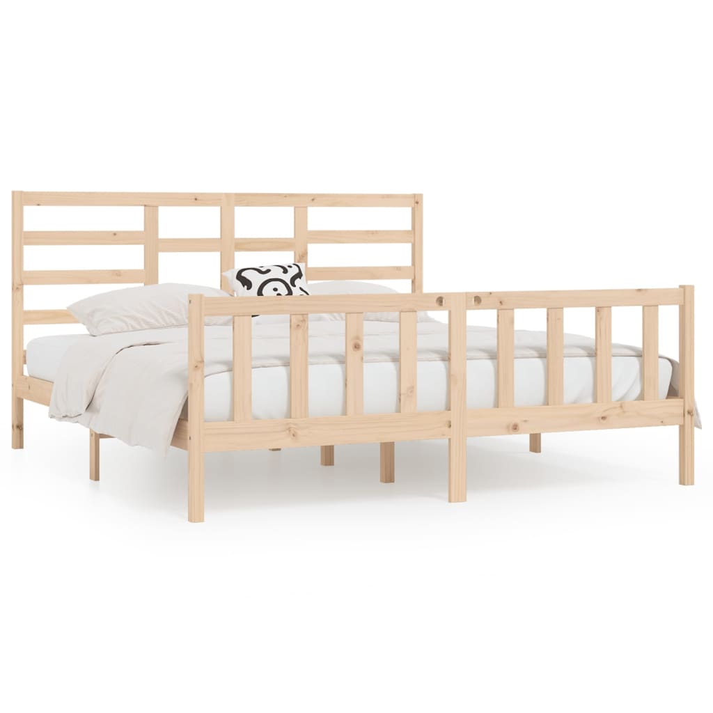 Cadre de lit Bois de pin massif 200x200 cm Lits & cadres de lit vidaXL   