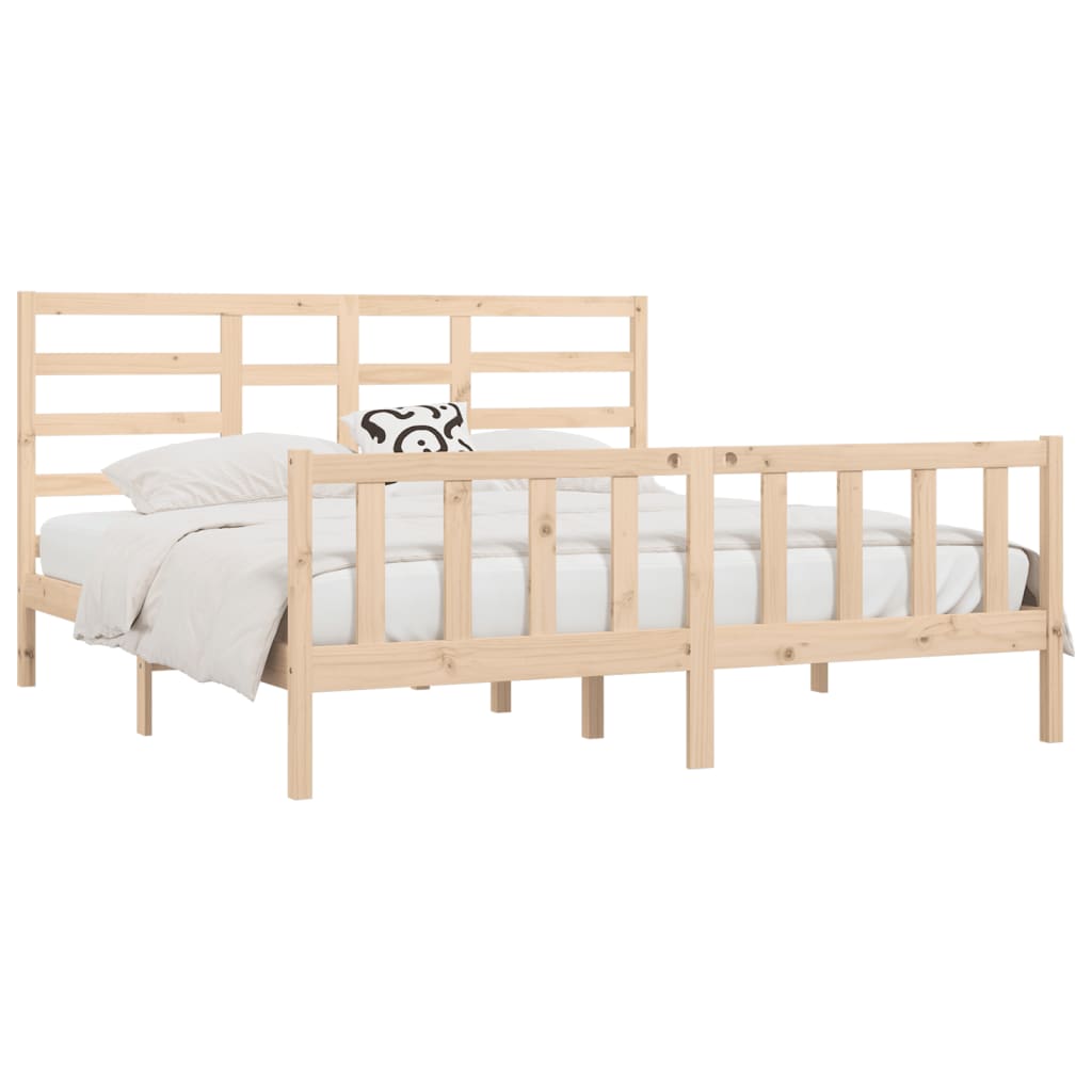 Cadre de lit Bois de pin massif 200x200 cm Lits & cadres de lit vidaXL   