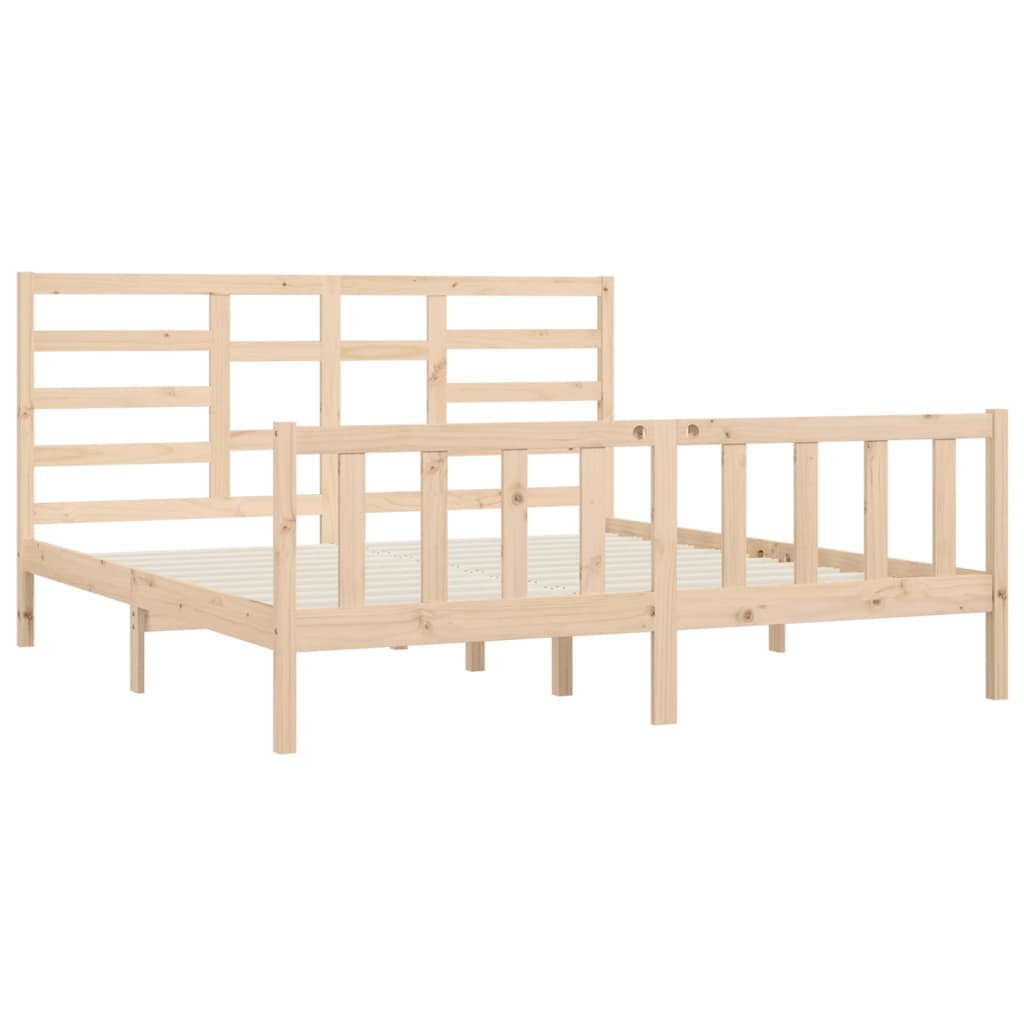 Cadre de lit Bois de pin massif 200x200 cm Lits & cadres de lit vidaXL   