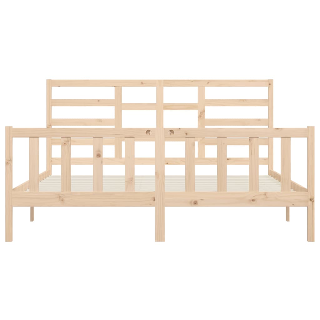 Cadre de lit Bois de pin massif 200x200 cm Lits & cadres de lit vidaXL   