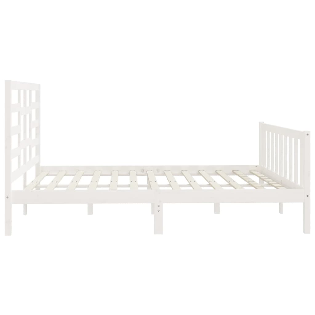Cadre de lit Blanc Bois de pin massif 200x200 cm Lits & cadres de lit vidaXL   