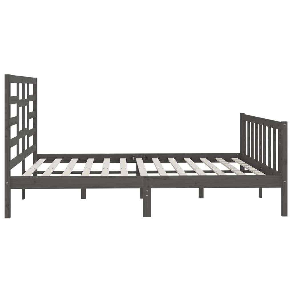 Cadre de lit Gris Bois de pin massif 200x200 cm Lits & cadres de lit vidaXL   