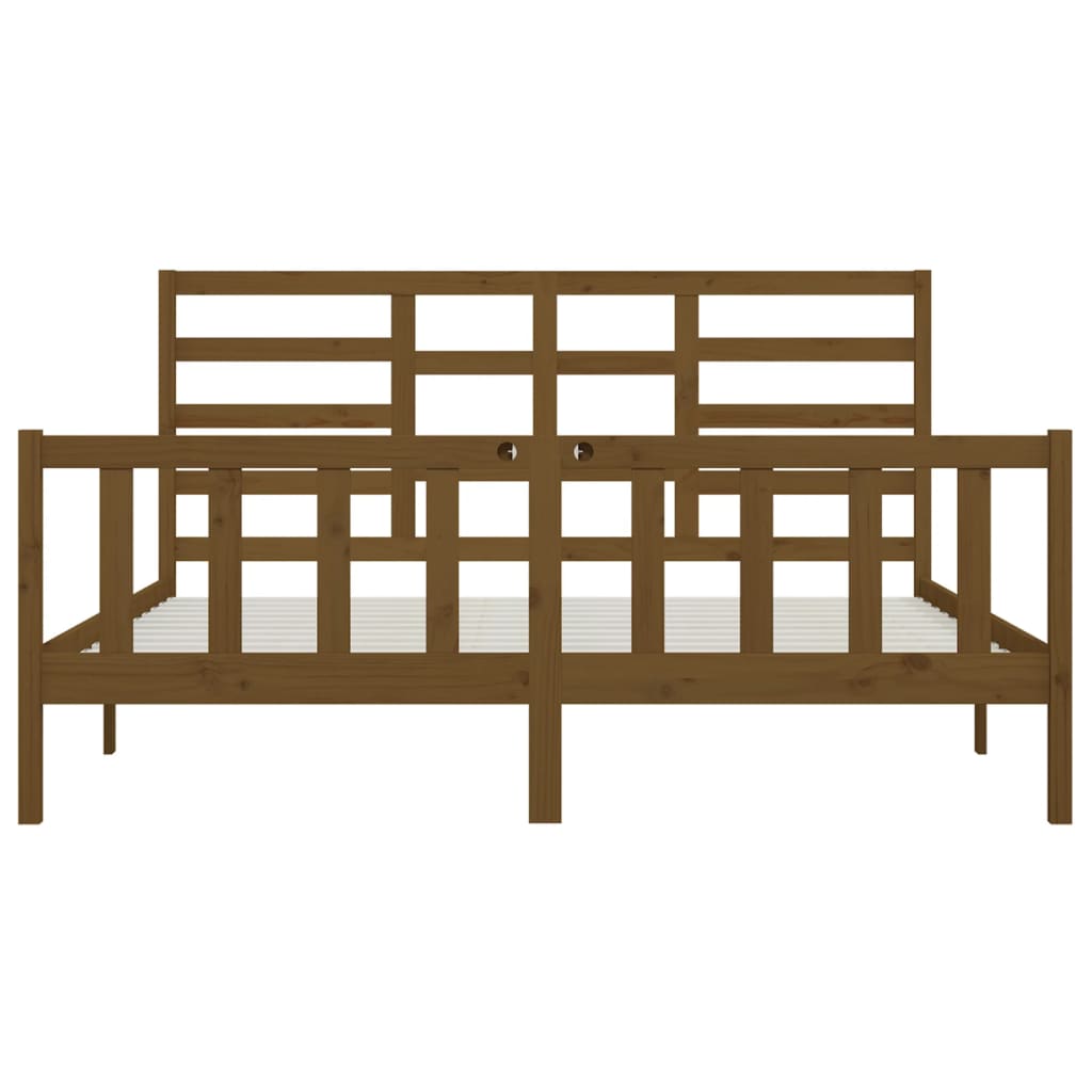 Cadre de lit Marron miel Bois de pin massif 200x200 cm Lits & cadres de lit vidaXL   